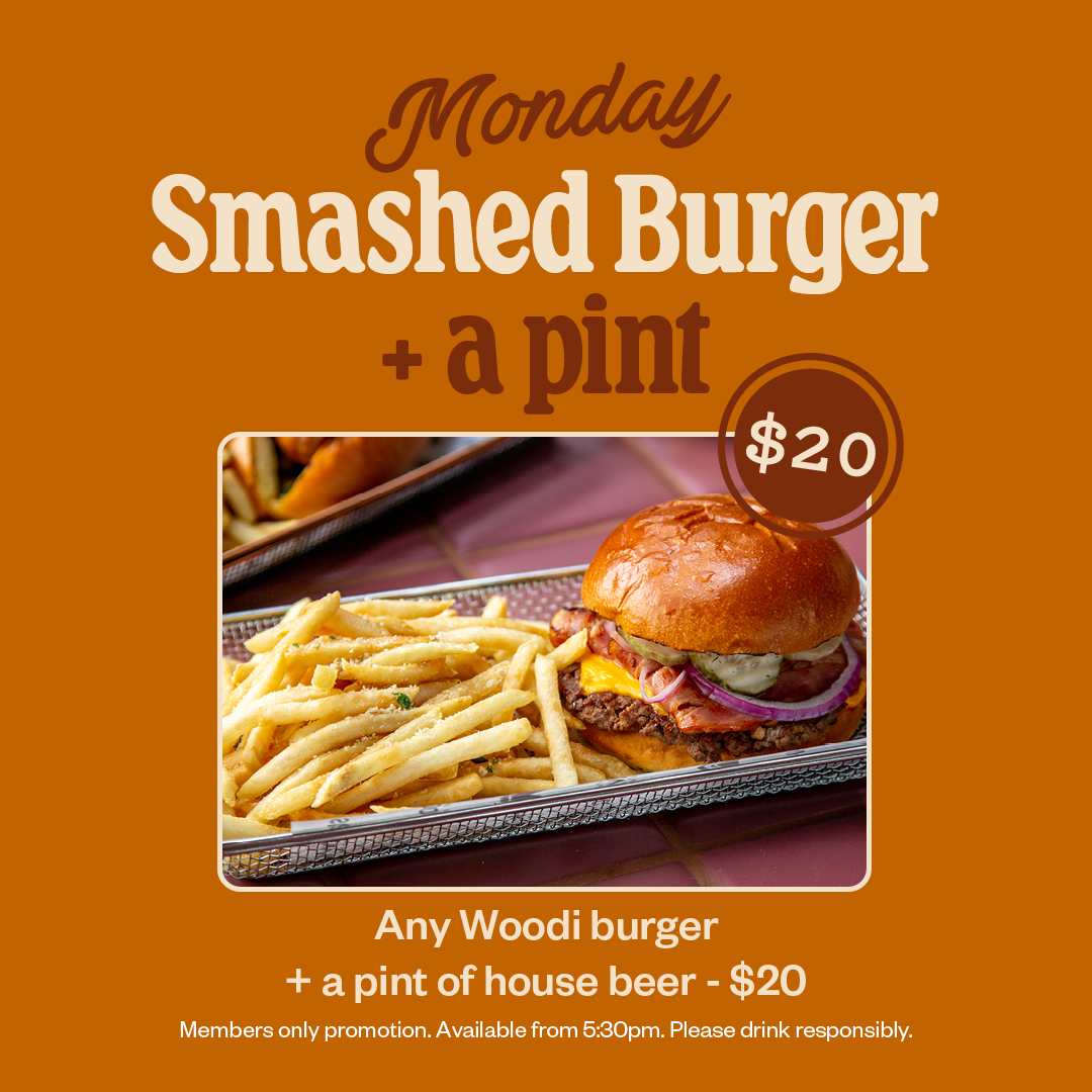 MONDAY BURGERS + PINT • DINNER SPECIAL